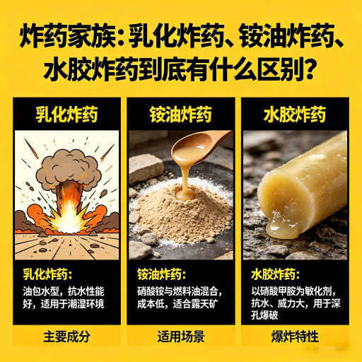 祁县炸药家族：乳化炸药、铵油炸药、水胶炸药到底有什么区别？